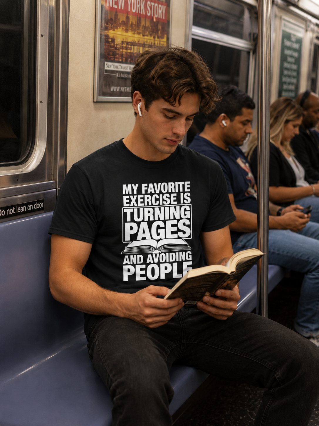 T-Shirt - My Favorite Exercise is Turning Pages and Avoiding People