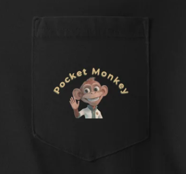 T-Shirt - Pocket Monkey (Safe Pocket)