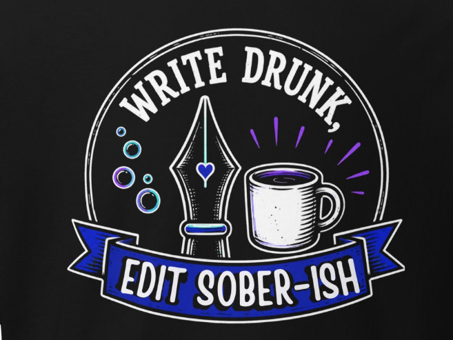 T-Shirt - Write Drunk, Edit Sober-ish